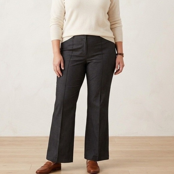 Sigrid Olsen Pants - Sigrid Olsen 18W Charcoal Gray Wide Leg Dress Pants Stretch Cotton Office